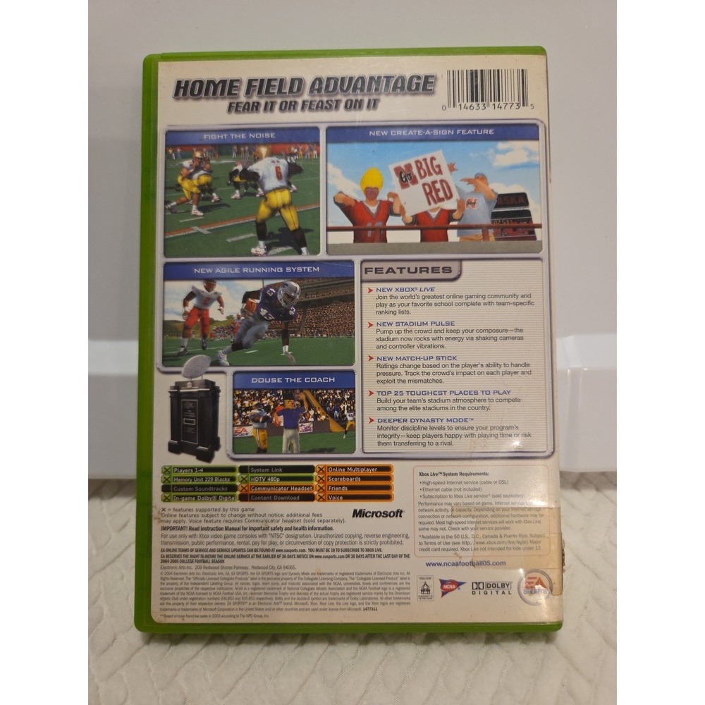 XBOX NCAA Football 2005 w Original Case & Instruct Manual Tested working - Picture 3 of 8